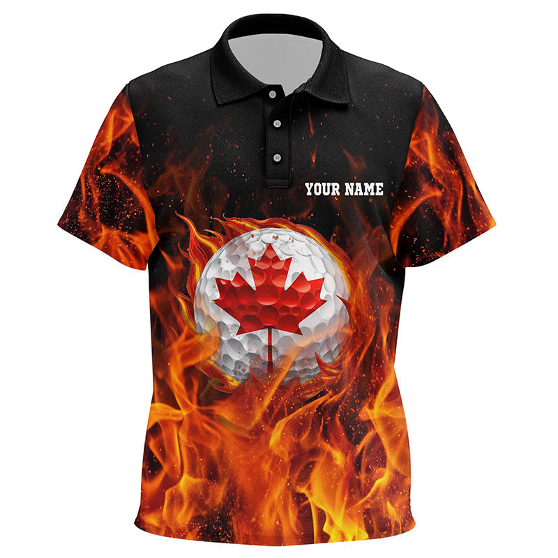 Canadian golf ball flame Kid golf polo shirts custom golf outfits for Kid, personalized golf gifts NQS8041