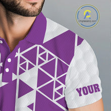 Load image into Gallery viewer, Funny Mens golf polo shirts Purple and white custom I was one under today, under a tree, bush, water NQS11638