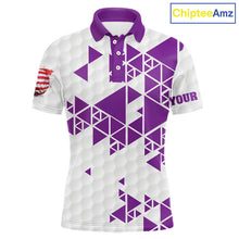 Load image into Gallery viewer, Funny Mens golf polo shirts Purple and white custom I was one under today, under a tree, bush, water NQS11638