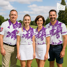 Load image into Gallery viewer, Funny Mens golf polo shirts Purple and white custom I was one under today, under a tree, bush, water NQS11638