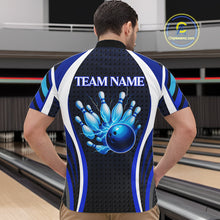 Load image into Gallery viewer, Blue Lightning Thunder Bowling Shirts For Men Custom Bowling Jerseys Men, Best Bowling Shirts NQS10879