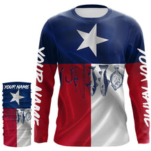 Load image into Gallery viewer, Texas Slam Fishing Redfish, Speckled Trout, Flounder Fishing Shirts Custom Patriotic Fishing Jerseys NQS9172