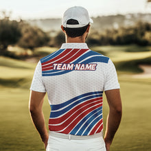 Load image into Gallery viewer, Red, White and Blue Pattern Men golf polo shirts custom Patriotic golf wear for mens NQS9381