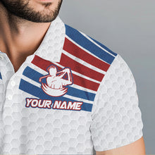 Load image into Gallery viewer, Red, White and Blue Pattern Men golf polo shirts custom Patriotic golf wear for mens NQS9381