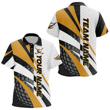 Load image into Gallery viewer, Black and White Kid golf polo shirts Customize name golf attire for team | Yellow NQS9528