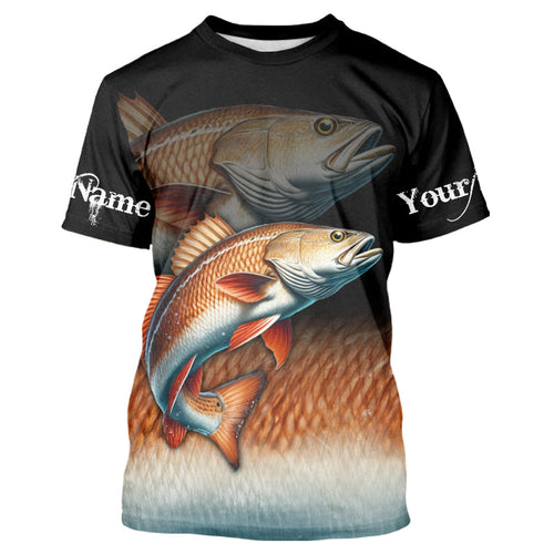 Redfish fishing scales Custom name sun protection personalized fishing gifts, Redfish fishing jerseys NQS9685