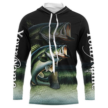 Load image into Gallery viewer, Largemouth Bass fishing green scales Custom sun protection Bass fishing jerseys, custom fishing gifts NQS9686