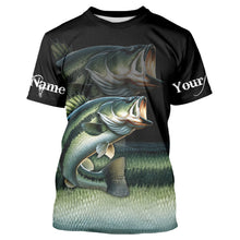 Load image into Gallery viewer, Largemouth Bass fishing green scales Custom sun protection Bass fishing jerseys, custom fishing gifts NQS9686