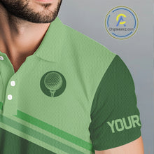 Load image into Gallery viewer, Green Mens golf polo shirts custom name mens golf tops, unique gift for the golfers NQS9970