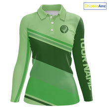 Load image into Gallery viewer, Green Women golf polo shirts custom name ladies golf tops, unique gift for the golfers NQS9970