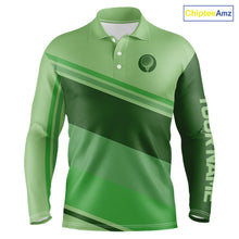 Load image into Gallery viewer, Green Mens golf polo shirts custom name mens golf tops, unique gift for the golfers NQS9970