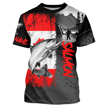 Load image into Gallery viewer, Canadian Flag Salmon Fishing Custom long sleeve performance Fishing Shirts, Salmon fishing jerseys NQS8055