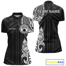 Load image into Gallery viewer, Black and White Tribal pattern Women Bowling Shirts Custom Bowling outfit ladies Team bowling jerseys NQS10648