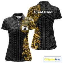 Load image into Gallery viewer, Black &amp; Yellow Tribal pattern Women Bowling Shirt Custom Bowling outfit ladies Team bowling jersey NQS10650