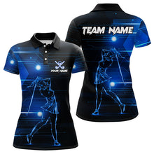Load image into Gallery viewer, Blue Light Golfer Womens Golf Polo Shirts custom golf tops for ladies, team golf wear NQS9178