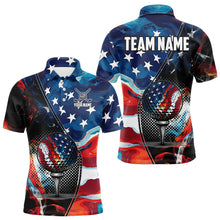 Load image into Gallery viewer, Red, White and Blue American Flag Golf Polo Shirts For Men Custom Patriotic Team Golf Shirt For Golfer NQS9695