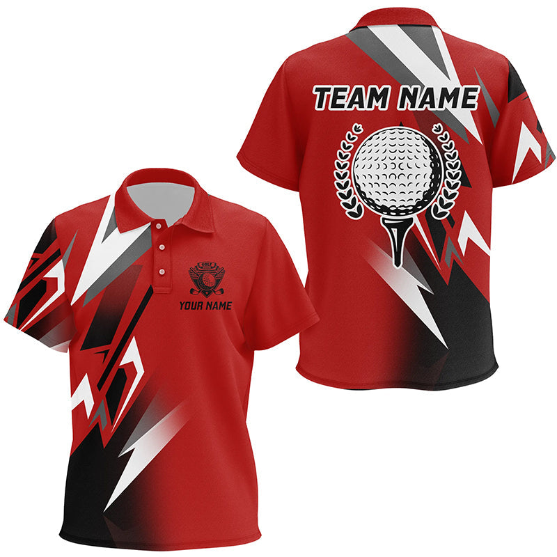Black and Red Golf ball Kid golf polos shirt custom golf shirt for Kid, cool golf gifts NQS7482
