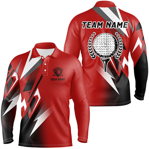 Black and Red Golf ball Mens golf polo shirt custom golf shirt for men, cool golf gifts NQS7482