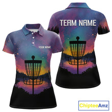 Load image into Gallery viewer, Colorful Disc golf polo shirts for women Custom Disc Golf basket attire for Team NQS10129