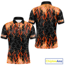 Load image into Gallery viewer, Black and Orange Flame camo Men bowling shirts Custom Flame Bowling Shirt Team Bowling Jersey NQS10667