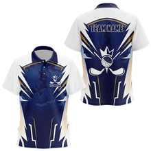 Load image into Gallery viewer, White and Blue Camo Custom kids golf polo shirts, Kid golf outfit team golf shirts NQS9710