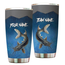 Load image into Gallery viewer, 1PC Blue camo Catfish Fishing Customize Stainless Steel Tumbler Cup, Personalized fishing gift NQS9876