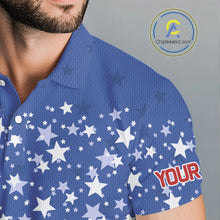 Load image into Gallery viewer, Red, White and Blue Men golf polo shirts Custom American Flag patriotic Golf attire for men NQS10137