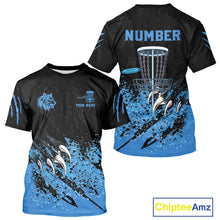 Load image into Gallery viewer, Blue Camo Wolf Disc golf T-Shirts Custom Team Disc Golf top, Disc Golf Gifts NQS10678