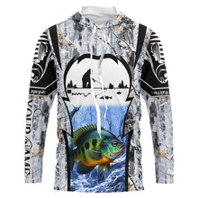 Load image into Gallery viewer, Bluegill ice fishing Winter camo custom unisex Long sleeve fishing shirt, Ice fishing Bluegill jersey NQS9193