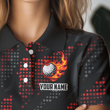 Load image into Gallery viewer, Black and Red Camo Golf Polo Shirts For Women Custom ladies golf outfit team golf shirts NQS9715