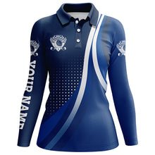 Load image into Gallery viewer, Womens golf polo shirts custom name ladies golf clothing, personalized team golf tops for women | Blue NQS5775