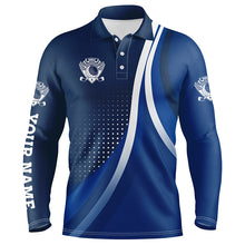 Load image into Gallery viewer, Mens polo golf shirts custom name mens golf clothing, personalized team golf tops for mens | Blue NQS5775