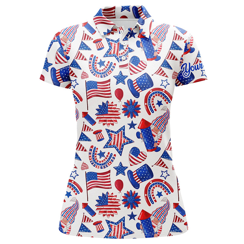 Women golf polo shirts USA independence day pattern custom patriot team golf polo shirts NQS5780