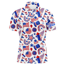 Load image into Gallery viewer, Mens golf polo shirts USA independence day pattern custom patriot team golf polo shirts NQS5780
