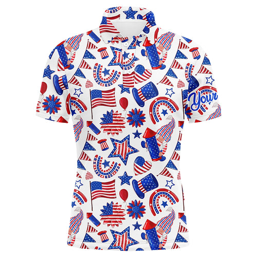 Mens golf polo shirts USA independence day pattern custom patriot team golf polo shirts NQS5780