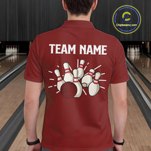 Load image into Gallery viewer, Retro Red argyle pattern Bowling shirts For Men custom bowling team jerseys Bowler Outfits NQS10151