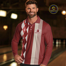 Load image into Gallery viewer, Retro Red argyle pattern Bowling shirts For Men custom bowling team jerseys Bowler Outfits NQS10151