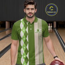 Load image into Gallery viewer, Retro Green argyle pattern Bowling shirts For Men custom bowling team jerseys Bowler Outfits NQS10152