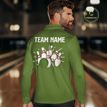 Load image into Gallery viewer, Retro Green argyle pattern Bowling shirts For Men custom bowling team jerseys Bowler Outfits NQS10152