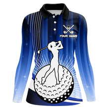 Load image into Gallery viewer, Women Golf Polo Shirts Custom golf attire for ladies, personalized golf gifts | Blue NQS9222