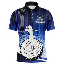 Load image into Gallery viewer, Mens Golf Polo Shirts Custom golf attire for men, personalized golf gifts | Blue NQS9222