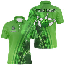 Load image into Gallery viewer, Green clover St Patrick Day bowling shirts for men custom Team bowling jerseys, gifts for bowlers NQS8084