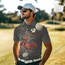 Load image into Gallery viewer, Funny Halloween Flamingo Pumpkin Golf Polo Shirt For Men Custom Halloween Mens Golf Tops NQS10704