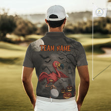 Load image into Gallery viewer, Funny Halloween Flamingo Pumpkin Golf Polo Shirt For Men Custom Halloween Mens Golf Tops NQS10704