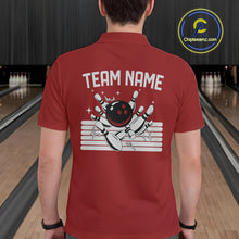 Load image into Gallery viewer, Retro Black and red stripe Bowling shirts For Men custom bowling team jerseys Bowler Outfits NQS11096