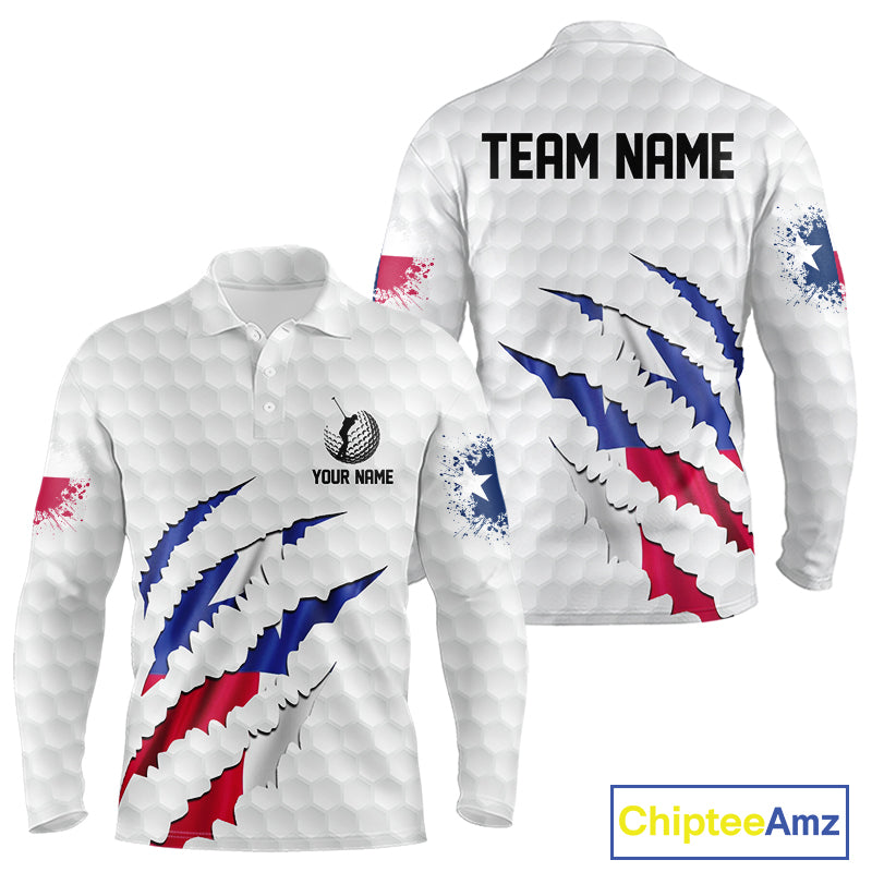 Personalized Texas Flag Men golf polo shirts, Custom Patriotic Golf Team Shirts For men NQS10156