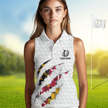 Load image into Gallery viewer, Personalized Maryland Flag Women sleeveless polo shirt, Custom Patriotic Golf Team Shirts For ladies NQS10157