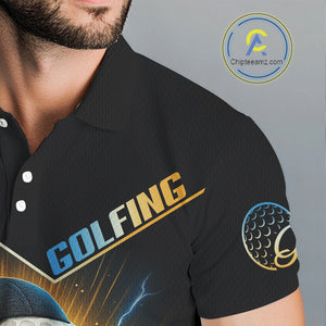 Funny Golf Ball Mens golf polo shirts custom name black golf shirt, best team golf shirts NQS10292