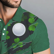 Load image into Gallery viewer, American Flag St Patrick Day Custom Men golf polo shirts, personalized golf jerseys for team | Green NQS9588