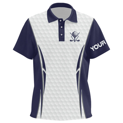 Blue Navy and White golf ball Kid golf polo shirts custom golf clothing for Kid, golf gifts for Kid NQS7871